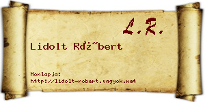 Lidolt Róbert névjegykártya